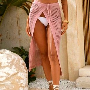 Draw string swimsuit cover up skirt